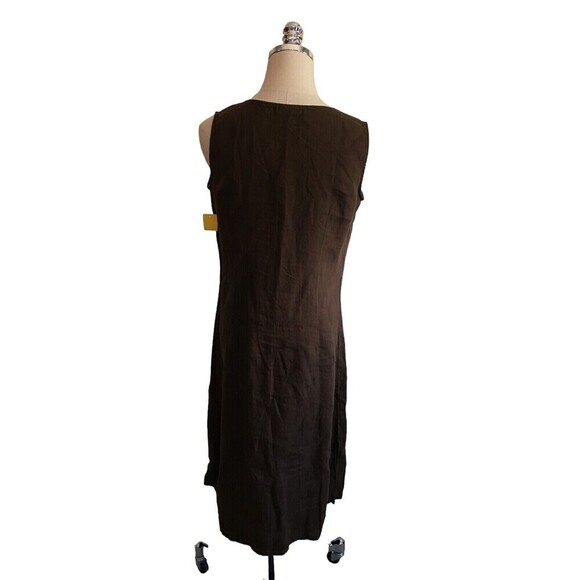 Russ Berens Dress Women's Size XS Brown Sleeveless Linen Button Up - Picture 5 of 7